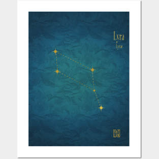 Night Sky Constellations - Lyra Posters and Art